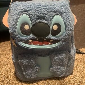 Disney Stitch Sherpa Loungefly Mini Backpack